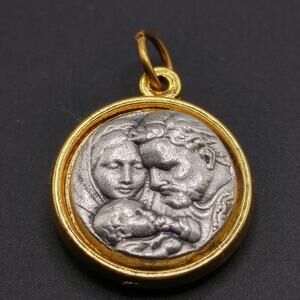 1 Metal, Two Toned Holy Spirit Holy Family Two Sided Medal, 3/4 Inch